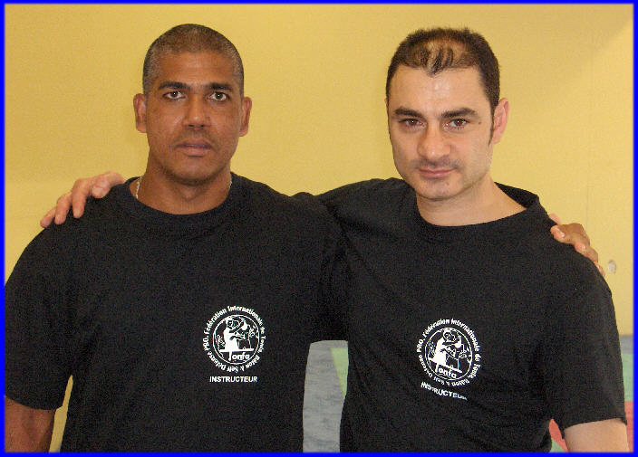 Le 23 F&eacute;vrier 2008, Jimmy  RAMSAMY avec Fayad en fin de formation d'instructeur F.I.T.B.S. PRO